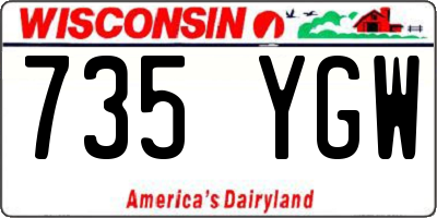 WI license plate 735YGW