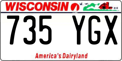 WI license plate 735YGX