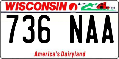 WI license plate 736NAA