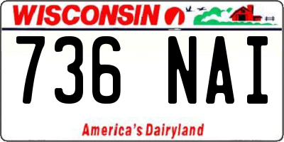 WI license plate 736NAI