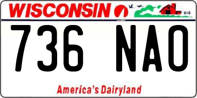 WI license plate 736NAO