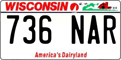 WI license plate 736NAR