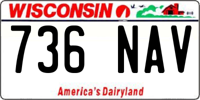 WI license plate 736NAV