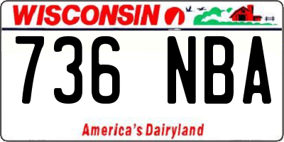 WI license plate 736NBA