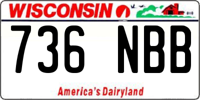 WI license plate 736NBB