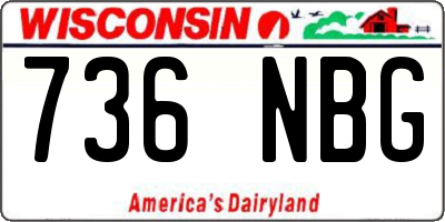 WI license plate 736NBG