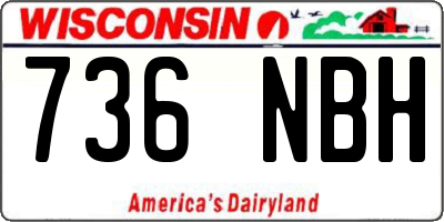 WI license plate 736NBH