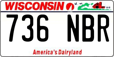 WI license plate 736NBR