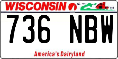 WI license plate 736NBW