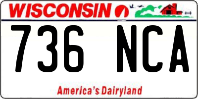 WI license plate 736NCA