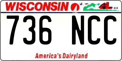 WI license plate 736NCC