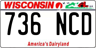 WI license plate 736NCD