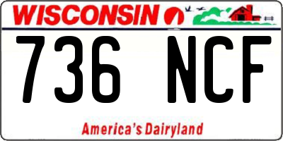 WI license plate 736NCF