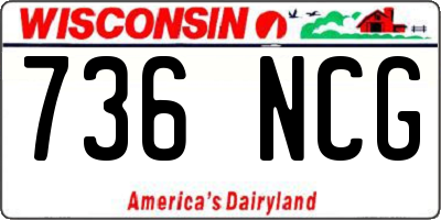 WI license plate 736NCG