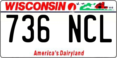 WI license plate 736NCL