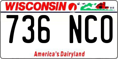 WI license plate 736NCO