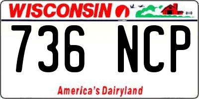 WI license plate 736NCP