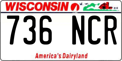 WI license plate 736NCR