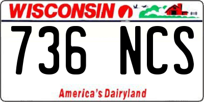 WI license plate 736NCS