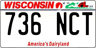 WI license plate 736NCT