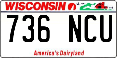 WI license plate 736NCU