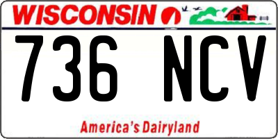 WI license plate 736NCV