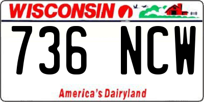 WI license plate 736NCW