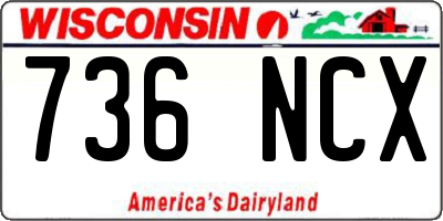 WI license plate 736NCX