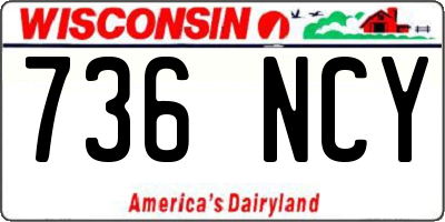 WI license plate 736NCY