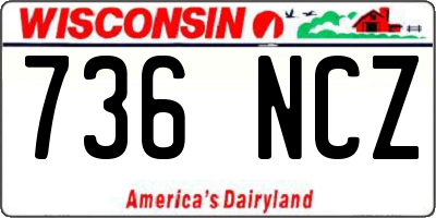 WI license plate 736NCZ