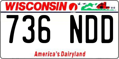 WI license plate 736NDD