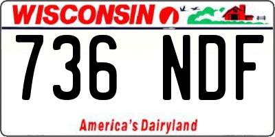 WI license plate 736NDF