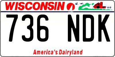 WI license plate 736NDK