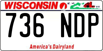 WI license plate 736NDP