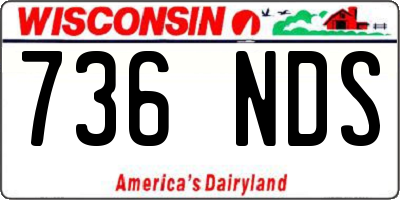 WI license plate 736NDS