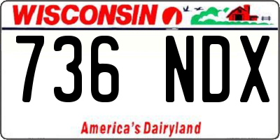 WI license plate 736NDX