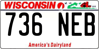 WI license plate 736NEB