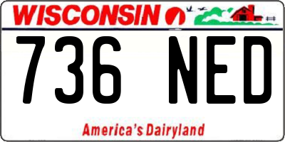 WI license plate 736NED