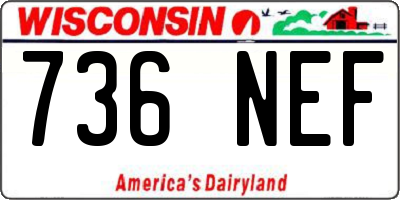 WI license plate 736NEF