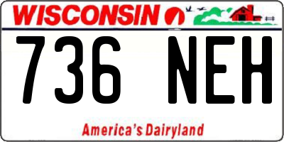 WI license plate 736NEH