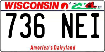 WI license plate 736NEI