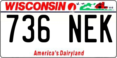 WI license plate 736NEK