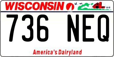 WI license plate 736NEQ