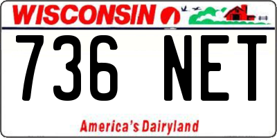WI license plate 736NET