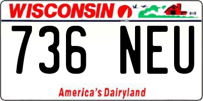 WI license plate 736NEU