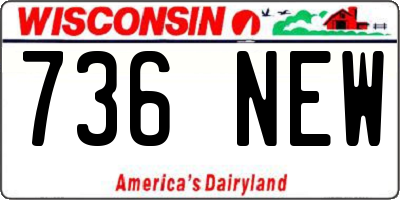WI license plate 736NEW