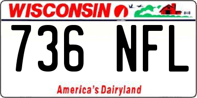 WI license plate 736NFL