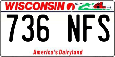 WI license plate 736NFS