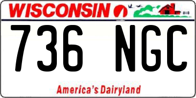 WI license plate 736NGC