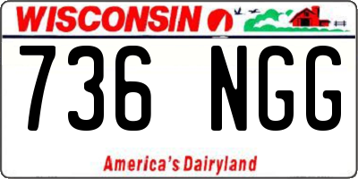 WI license plate 736NGG